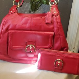 Campbell Leather Hobo Coach with matching wallet.